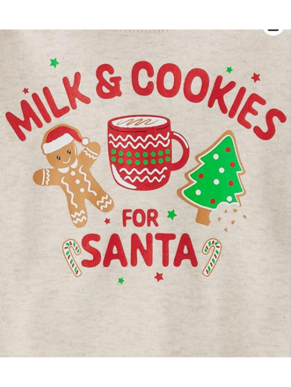 The Children’s Place Unisex Kids Holiday Cotton Pajama Size 12 Milk Cookie Santa